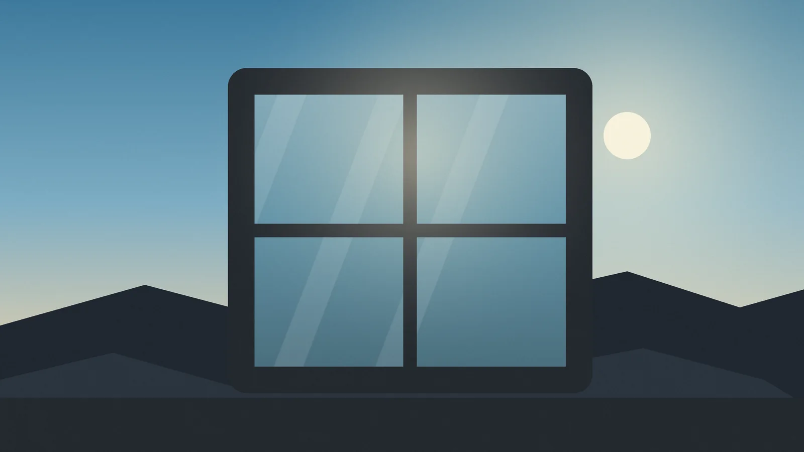 Illustration of the same window restored with clear glass and a sealed unit after repair, after repair