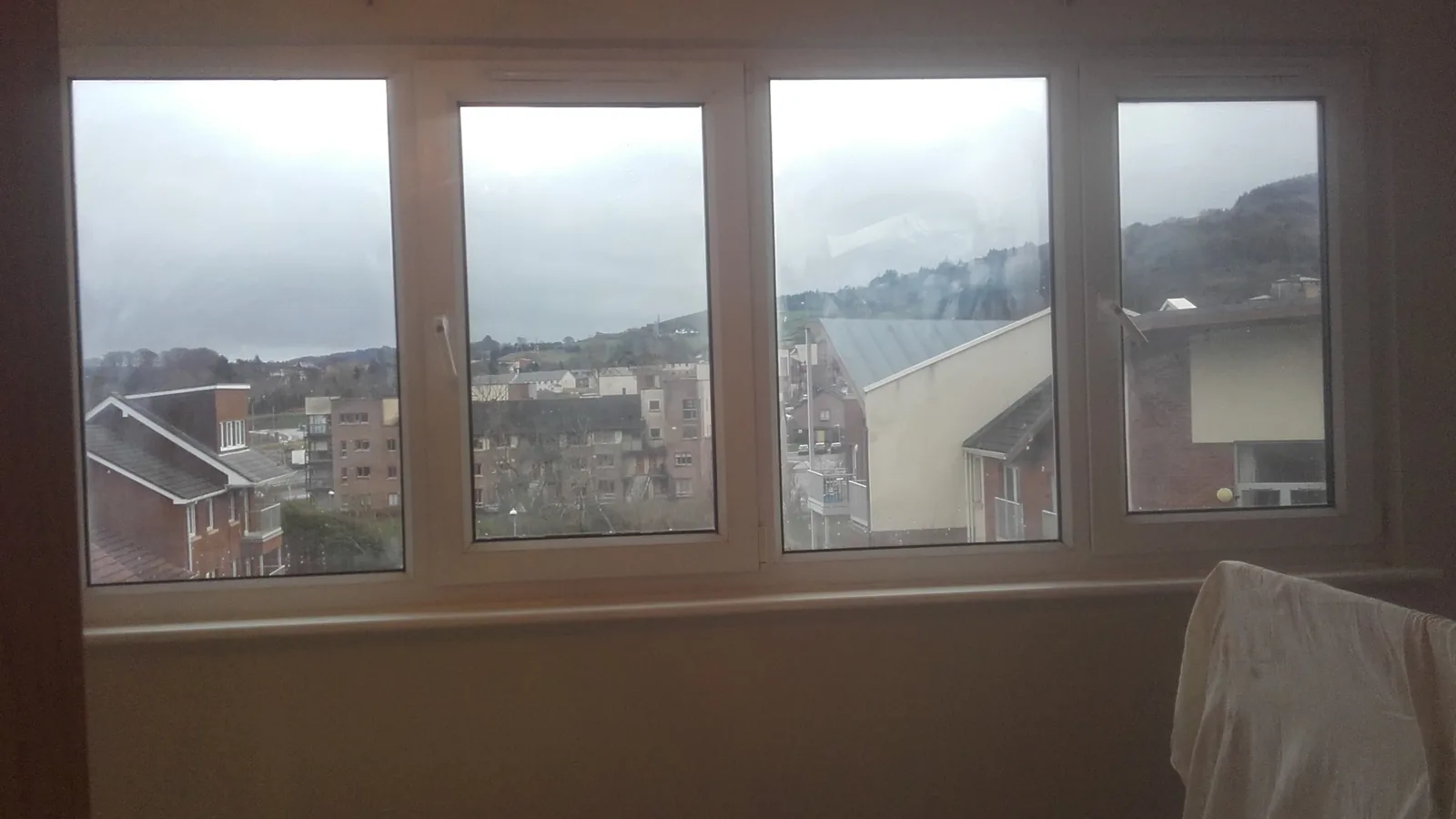 Finished window installation seen from inside a room